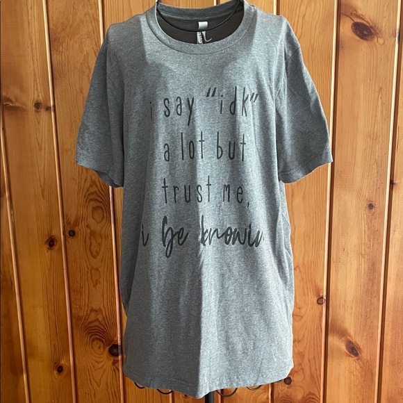 Bella Canvas Tops - Bella Canvas Heather Gray T-Shirt size medium graphic shirt funny humor shirt